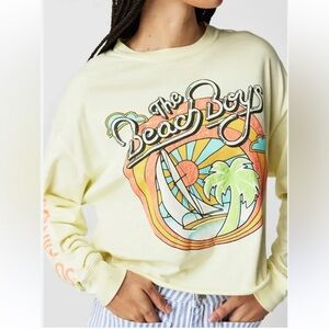 Daydreamer Beach Boys Graphic Long Sleeve Crop Top